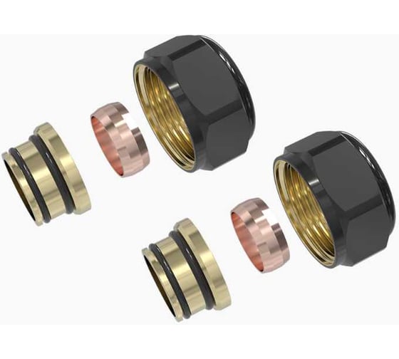 Изображение товара Соединители евроконус VIVALDO 3/4x15 мм, 2 шт, черный EC15-BL