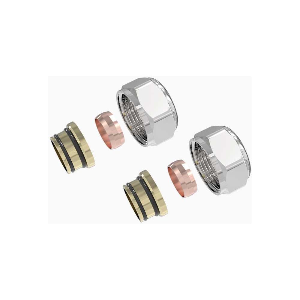 Изображение товара Соединители евроконус VIVALDO 3/4x15 мм, комплект 2 шт, хром EC15-CR