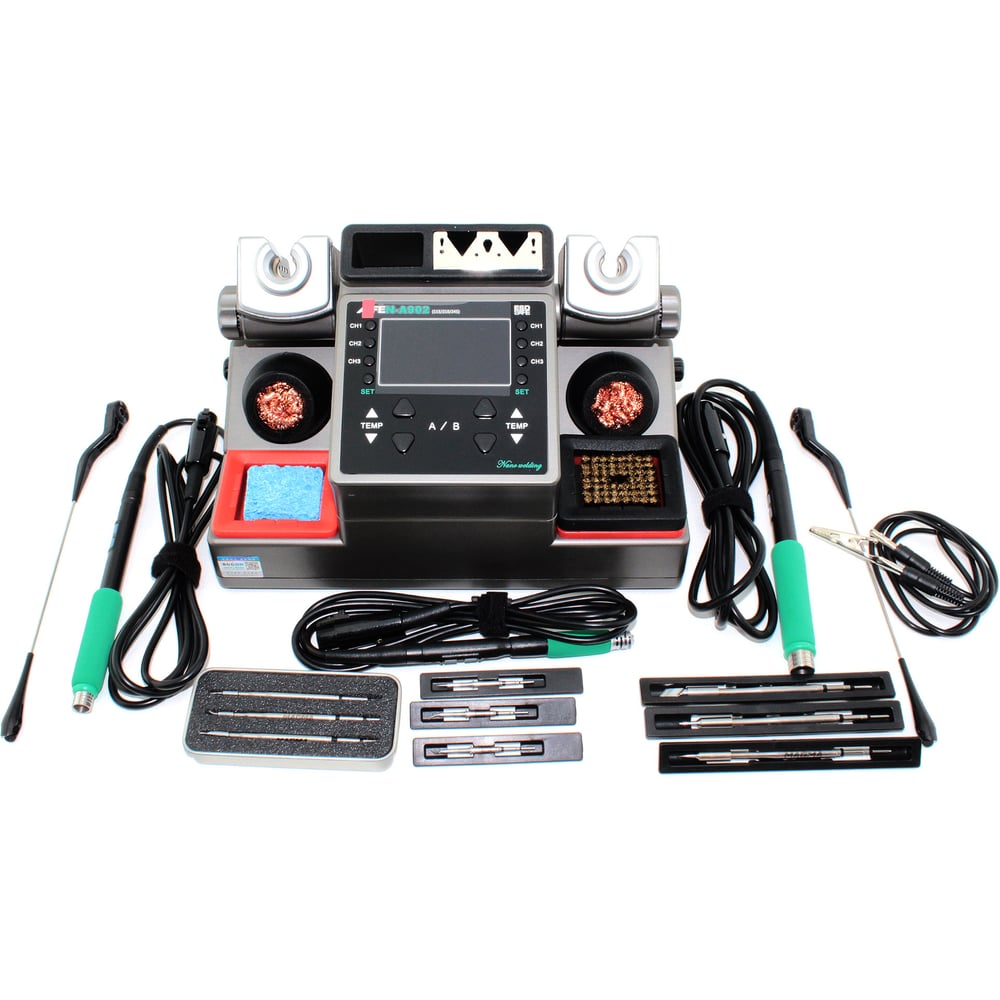 Изображение товара Паяльная станция AMPERIN A902 Configuration 2 с тремя ручками