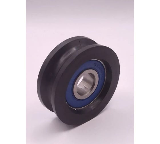 Изображение товара Ролик полипропиленовый РПА Ф45x15 мм, d 12 мм, (1 шт) паз полукруглый. Для троса, веревки, каната РП-238-45/15-01