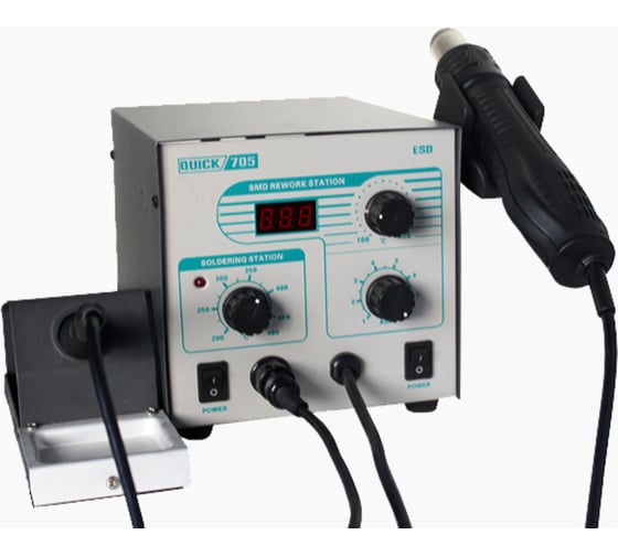 Изображение товара Паяльная станция AMPERIN Quick 705 ESD 2 в 1 084827