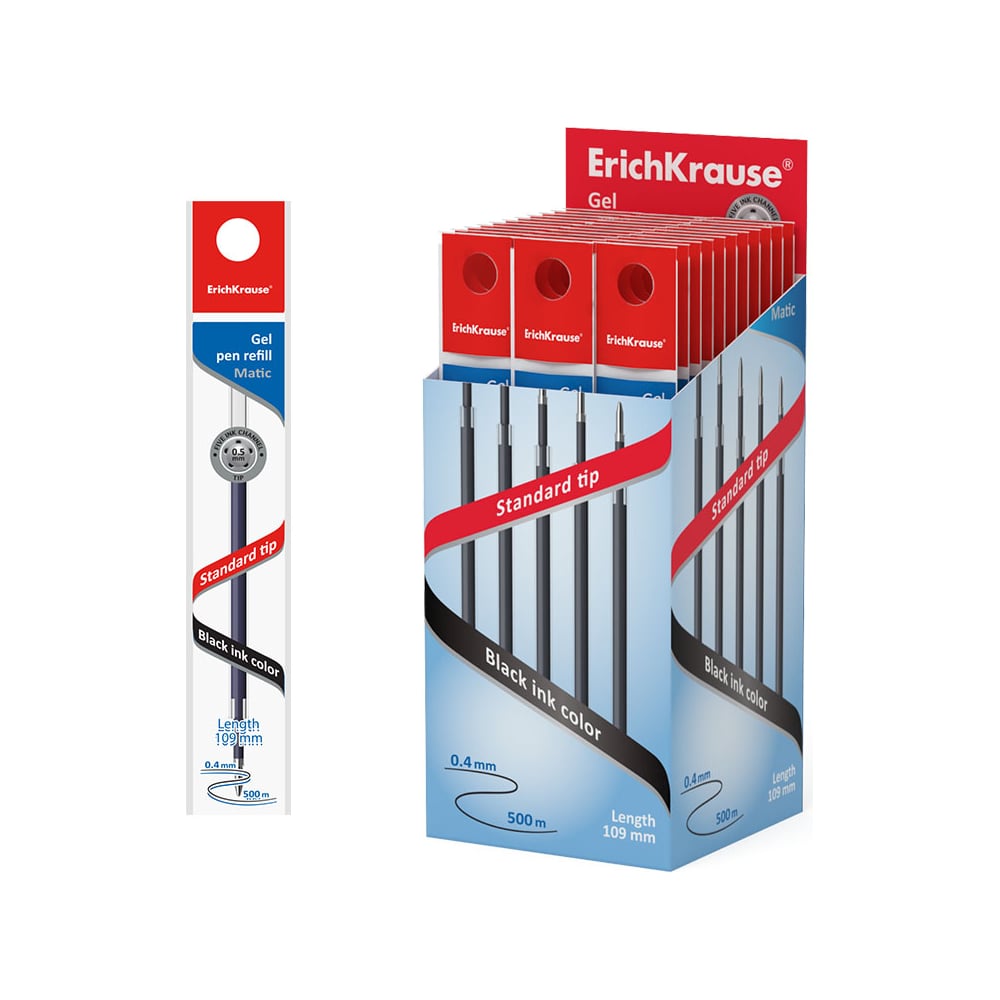 Изображение товара Гелевый стержень ErichKrause R-301 Gel Matic 0.5 мм черный 109 мм