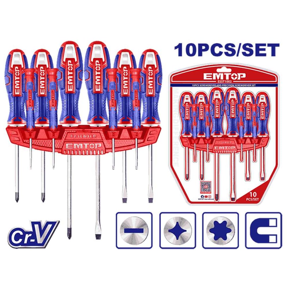 Изображение товара Набор отверток для точных работ emtop 10 шт ESST1002
