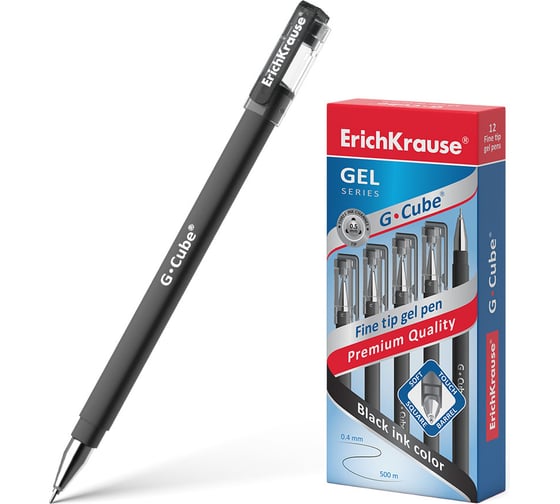 Изображение товара Ручка ErichKrause гелевая G-Cube® Классика 0,5, цвет чернил черный 46447