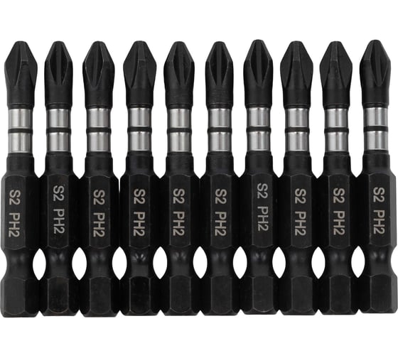Изображение товара Биты ударные Impact PH2, 50 мм, 10 шт Inforce 11-01-375