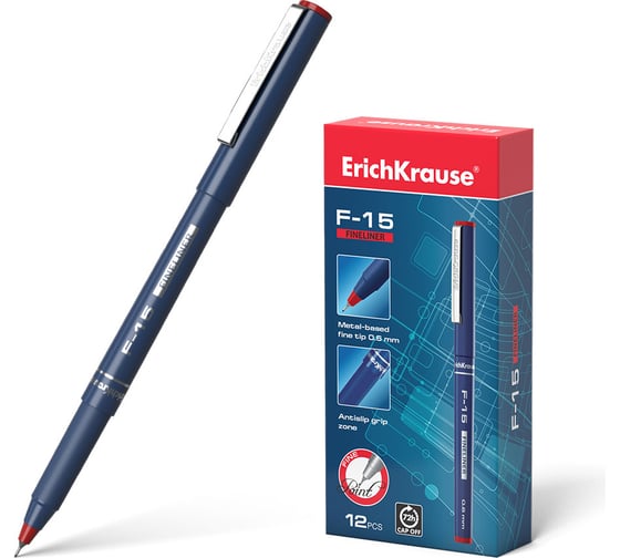 Изображение товара Капиллярная ручка ErichKrause F-15, красный 37067