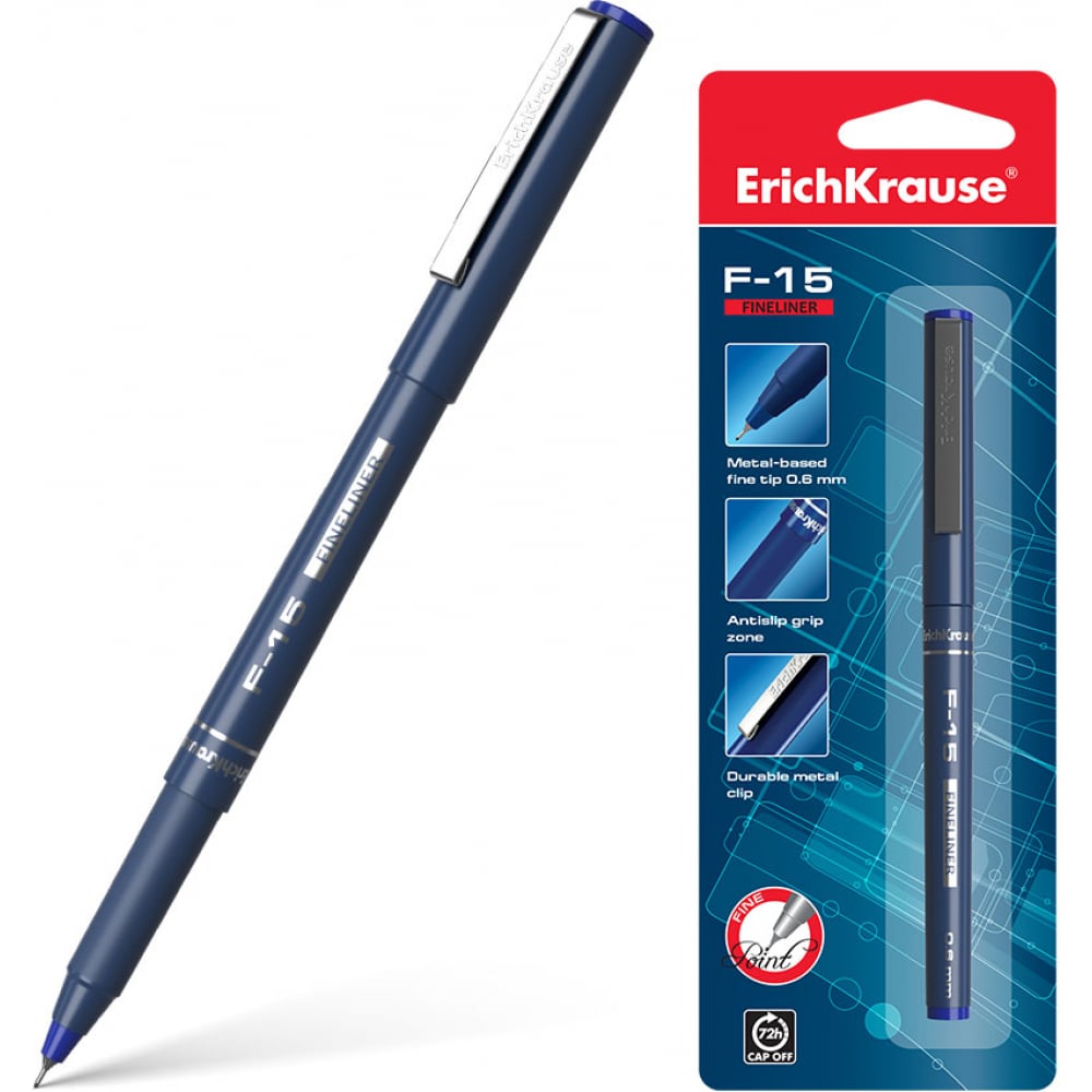 Капиллярная ручка ErichKrause ручка капиллярная schneider topliner 967 узел 0 4 мм чернила черные