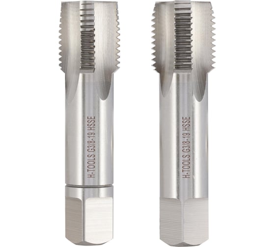 Изображение товара Метчик трубный H-Tools G 3/8 -19, комплект из 2х шт., DIN5157, HSSE, L-70мм, a=9.0 55316EHT