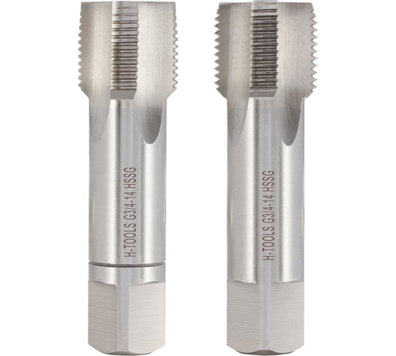 Изображение товара Метчик трубный H-Tools G 3/4 -14, комплект из 2х шт., DIN5157, HSS-G, L-90мм, a=16 25322HT