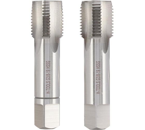 Изображение товара Метчик трубный H-Tools G 3/8 -19, комплект из 2х шт., DIN5157, HSS-G, L-70мм, a=9.0 25316HT