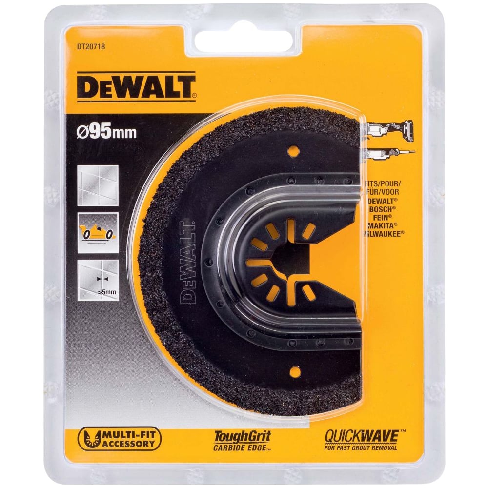 Изображение товара Пильный диск по мультиматериалу DEWALT DT20718, для реноватора, 95 мм DT20718-QZ