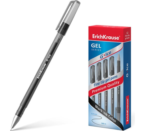 Изображение товара Ручка ErichKrause гелевая Айсберг 0,5, тонированная, цвет чернил черный 39004
