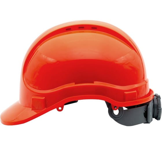 Изображение товара Защитная каска ЕЛАНПЛАСТ Ай-Прайм Эксперт (оранжевая) в комплекте с подбородочным ремнем с четырьмя точками крепления КАС-061
