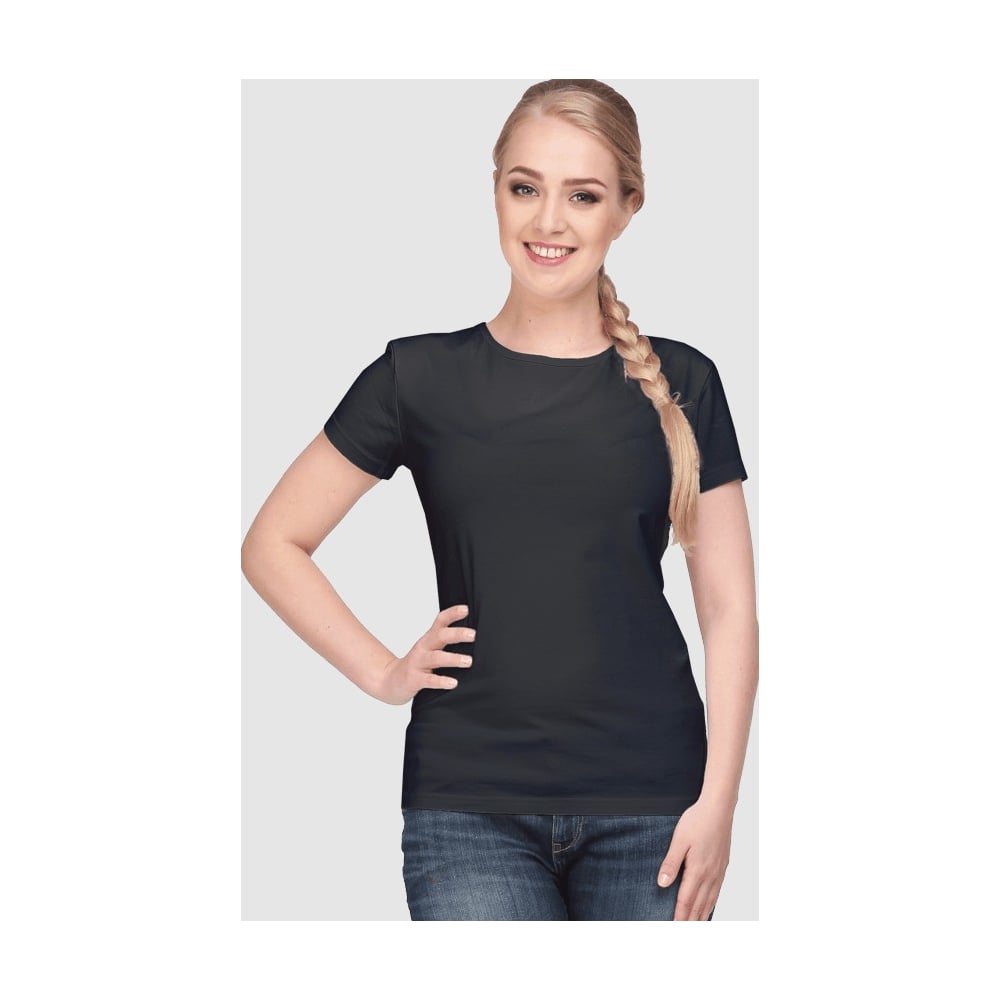 Изображение товара Женская футболка с лайкрой ГК Спецобъединение черная размер 84 XS