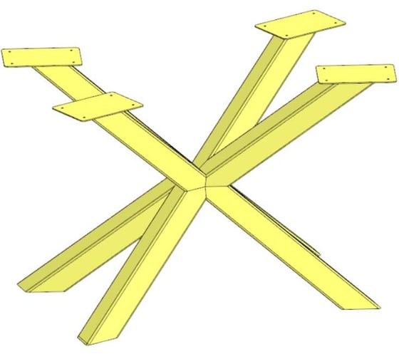 Изображение товара Подстолье для стола Parallax Ёж золото, 970x600x750, 999GD970600750-YOJ