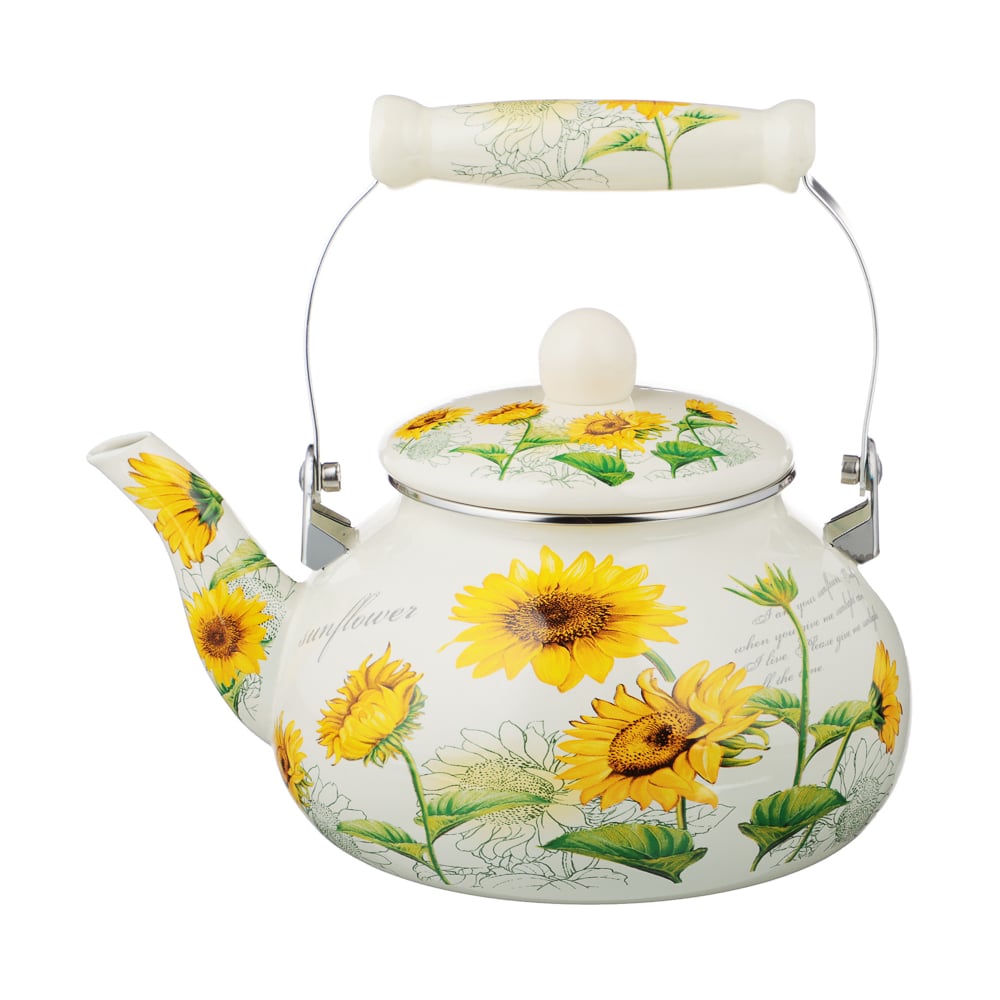 Изображение товара Эмалированный чайник VETTA Подсолнухи 2.5л для индукционных и газовых плит