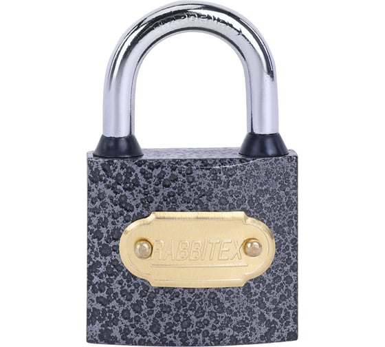 Изображение товара Замок навесной чугунный RABBITEX 38мм Влагонепроницаемый, полимерное покрытие, 3 ключа 671296