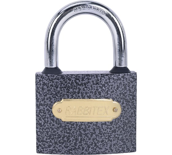 Изображение товара Замок навесной чугунный RABBITEX 75мм Влагонепроницаемый, полимерное покрытие, 3 ключа 671299
