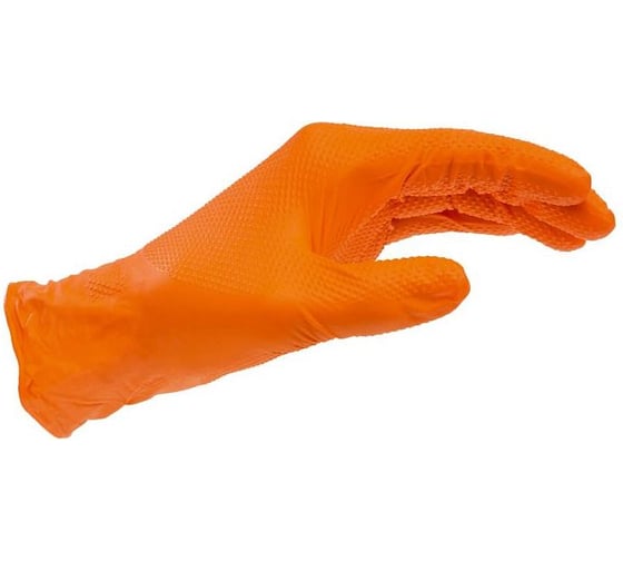 Изображение товара Перчатки нитриловые усиленные оранжевые mte Grip Р.XL, 2899470123