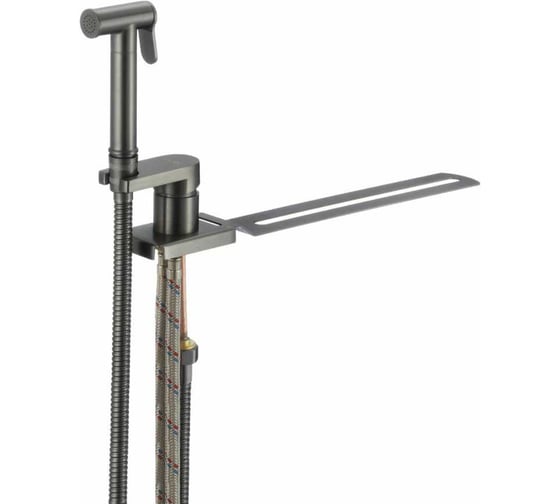 Изображение товара Смеситель D-Lin с гигиеническим душем установка на унитаз (латунь) графит D182204-S
