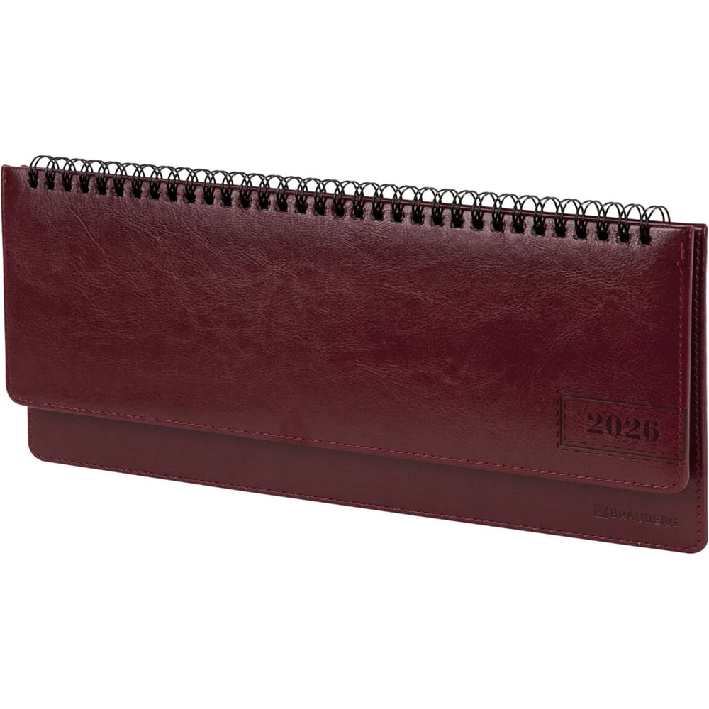 Изображение товара Планинг датированный 2026 BRAUBERG 305x140мм бордовый
