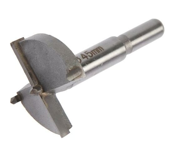 Изображение товара Сверло Форстнера (45 мм; твердосплавные пластины; цилиндрический хвостовик) ТУНДРА 2603035