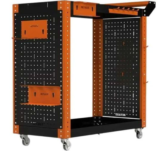 Изображение товара Тележка инструментальная ООО Металекс Metalex Тип 2А, 800x450x800, 2-е полки, оранжево-черный, 118687