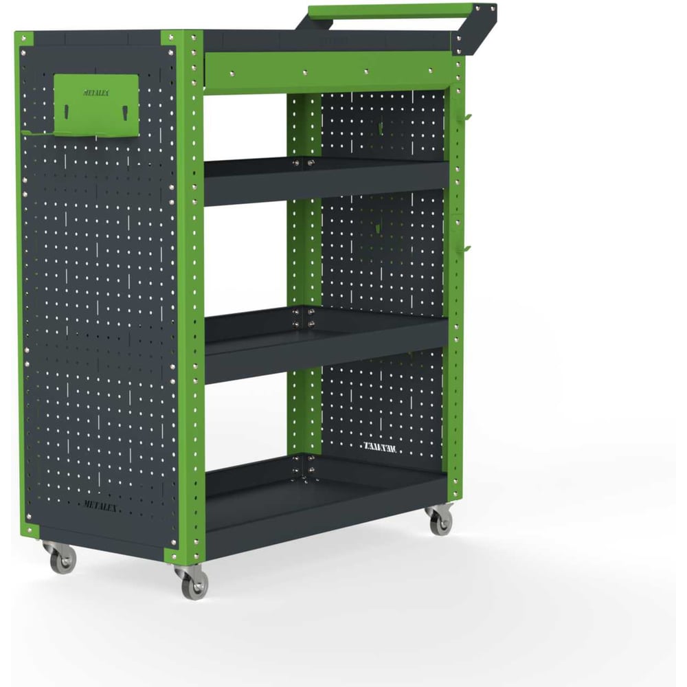 Изображение товара Тележка инструментальная ООО Металекс Metalex Тип 2А, 800x400x950, 4 полки, серо-зеленый, 118762