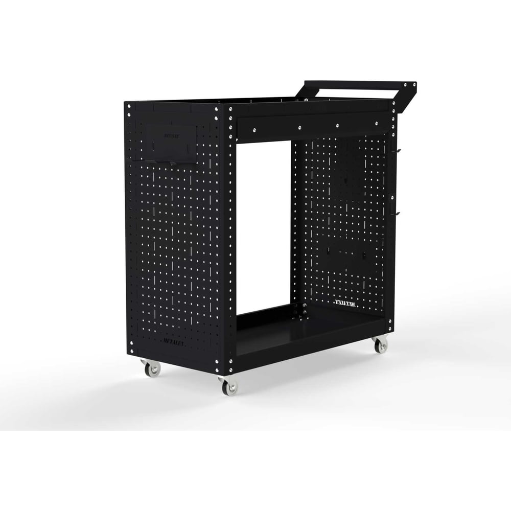 Изображение товара Тележка инструментальная Металекс Тип 2А 800x450x800 мм черная с 2 полками и ящиком