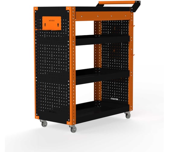 Изображение товара Тележка инструментальная ООО Металекс Metalex Тип 2А, 800x400x950, 4 полки, оранжево-черный, 118768