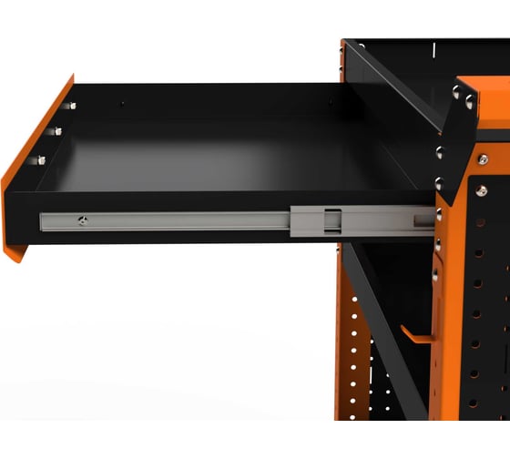 Изображение товара Тележка инструментальная ООО Металекс Metalex Тип 2А, 800x450x950, 4 полки, оранжево-черный, 118771