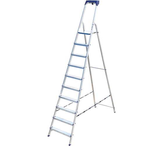 Изображение товара Стремянка алюминиевая с пластиковым органайзером Алюмет 10 ступеней. Серия AM710AK011