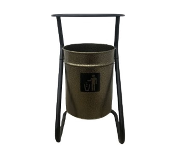 Изображение товара Уличная урна ПРОФМЕТСТИЛЬ металлическая, бронза, с крышкой 396