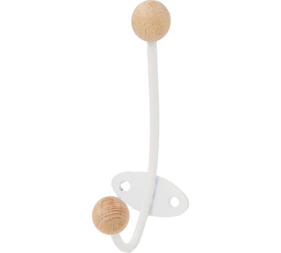 Изображение товара Крючок-вешалка с деревянными шариками Трибатрон КВД-2 белый 87473