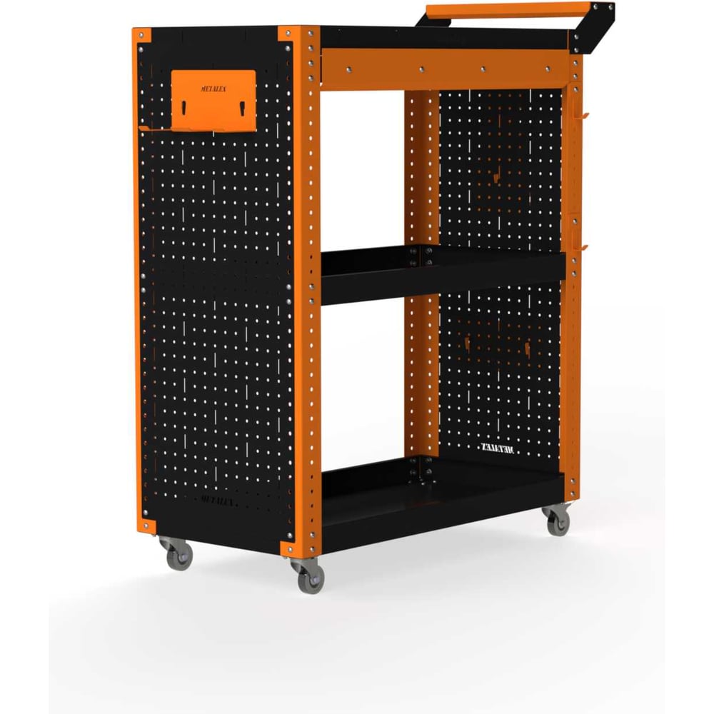 Изображение товара Тележка инструментальная ООО Металекс Metalex Тип 2А, 900x400x950, 3 полки, оранжево-черный, 118729