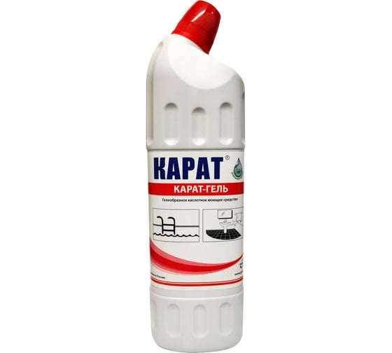 Изображение товара Чистящее средство для унитаза и сантехники, универсальное для уборки Карат ГЕЛЬ 1 л 4607002304080