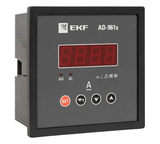 Изображение товара Амперметр цифровой на панель EKF 96x96 (квадратный вырез) однофазный в коротком корпусе PROxima AD-961s