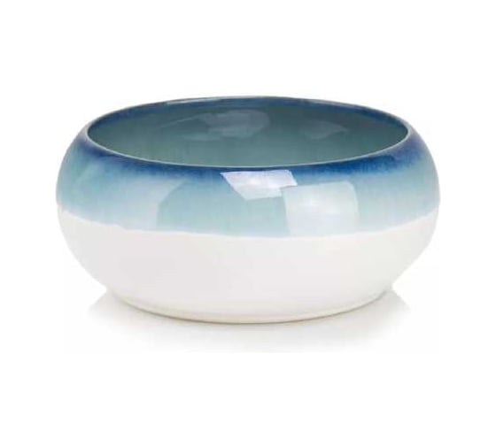 Изображение товара Кашпо керамика Scheurich Vintage d24см h10см бело-голубой 073019