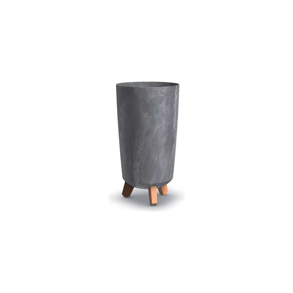 Изображение товара Ваза-кашпо на ножках ФлораПласт GRACIA TUBUS SLIM BETON EFFECT d24. h44.5 см, темно-серый 0 73173