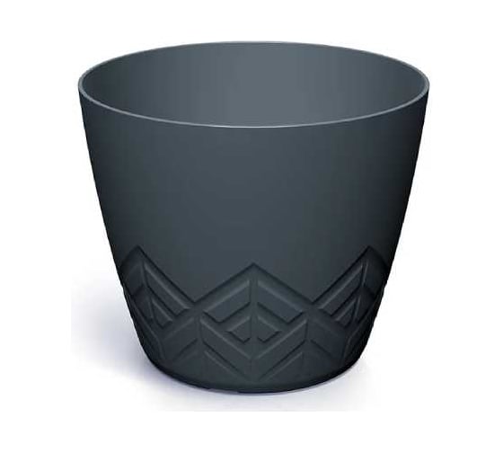 Изображение товара Кашпо ФлораПласт Areco пластик, d20 см, h17 см, 3.9л антрацит 0 72389