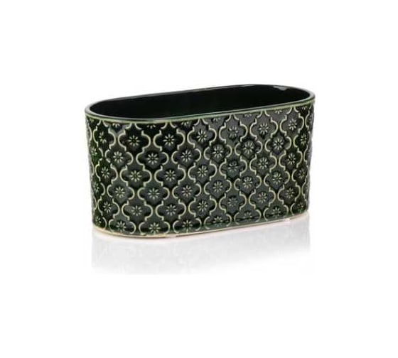 Изображение товара Кашпо керамика Scheurich Vintage овал d25х13см h12см зеленый 071611