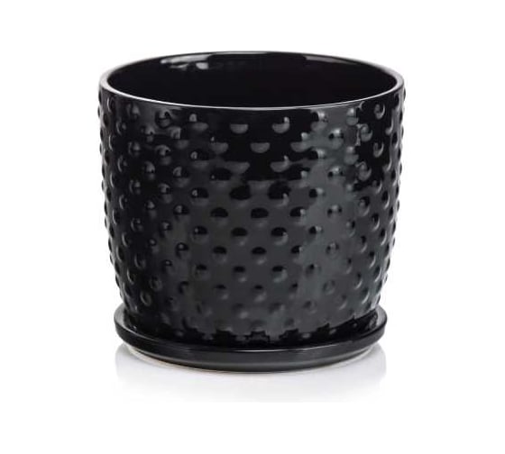Изображение товара Кашпо керамика с поддоном Scheurich Amsterdam d15см h14см черный 073381