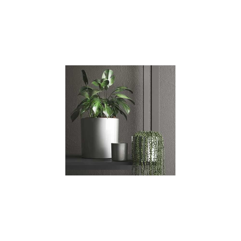 Изображение товара Кашпо ФлораПласт Cylinder пластик серебристое 15 см диаметр 15 см высота