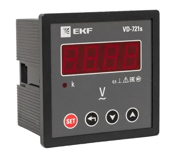 Изображение товара Вольтметр цифровой на панель EKF 72x72 (квадратный вырез) однофазный в коротком корпусе PROxima VD-721s