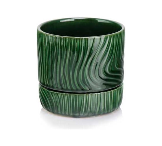 Изображение товара Кашпо керамика с поддоном Scheurich Vintage d16см h16см зеленый 073484