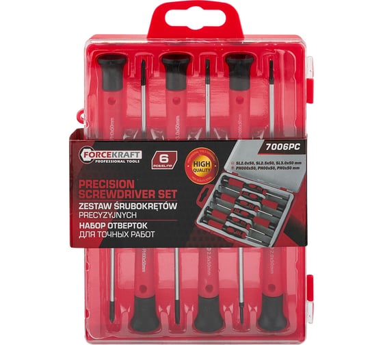Изображение товара Отвертки для точных работ Forcekraft набор 6 предметов FK-7006PC(65954)