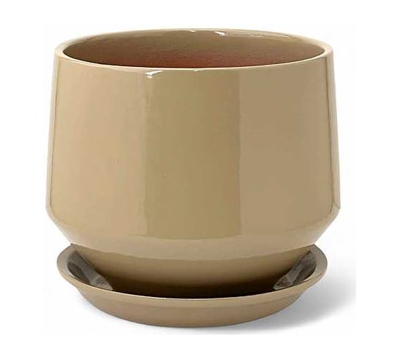 Изображение товара Цветочный горшок Сады Аурики Диана керамика с поддоном, глянец капучино, d18 см, h18 см, 3.7 л 0 72940