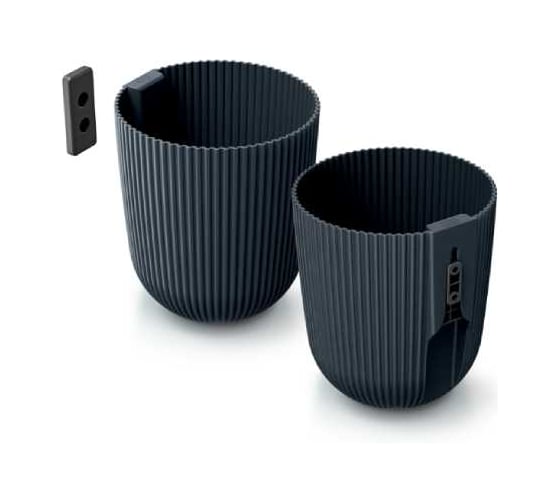 Изображение товара Кашпо настенное пластик Scheurich Milly Wall d14.6 см, h17.6 см, 2.1л антрацит 073413