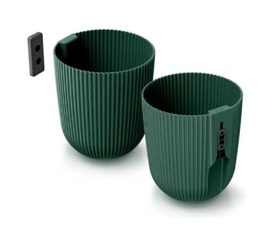 Изображение товара Кашпо настенное пластик Scheurich Milly Wall d14.6 см, h17.6 см, 2.1л зеленый 073409