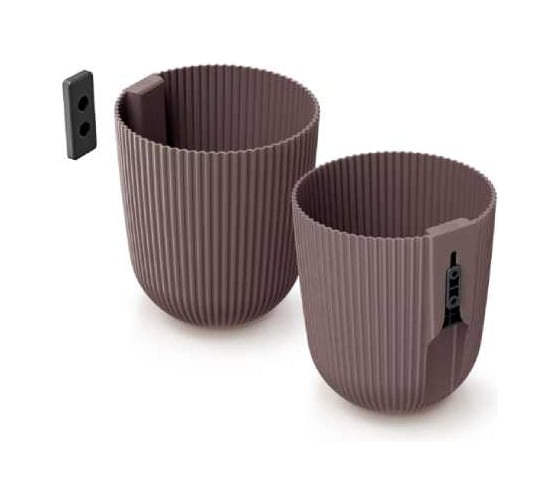 Изображение товара Кашпо настенное пластик Scheurich Milly Wall d14.6 см, h17.6 см, 2.1 л марсала 073412